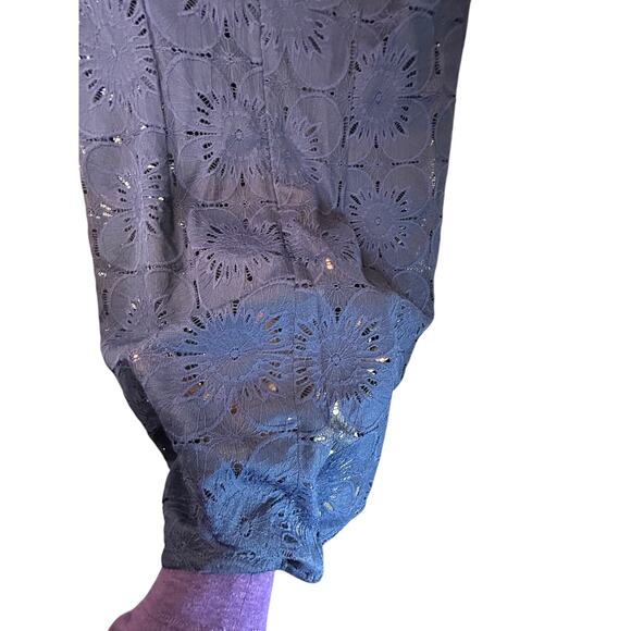 Trina Turk Short Sleeved Illusion Indigo Dress - Size 8 - Picture 12 of 12